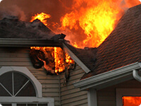 fire damaging gutters on a home in Wisconsin