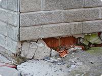 eroded foundation on a home in Wisconsin